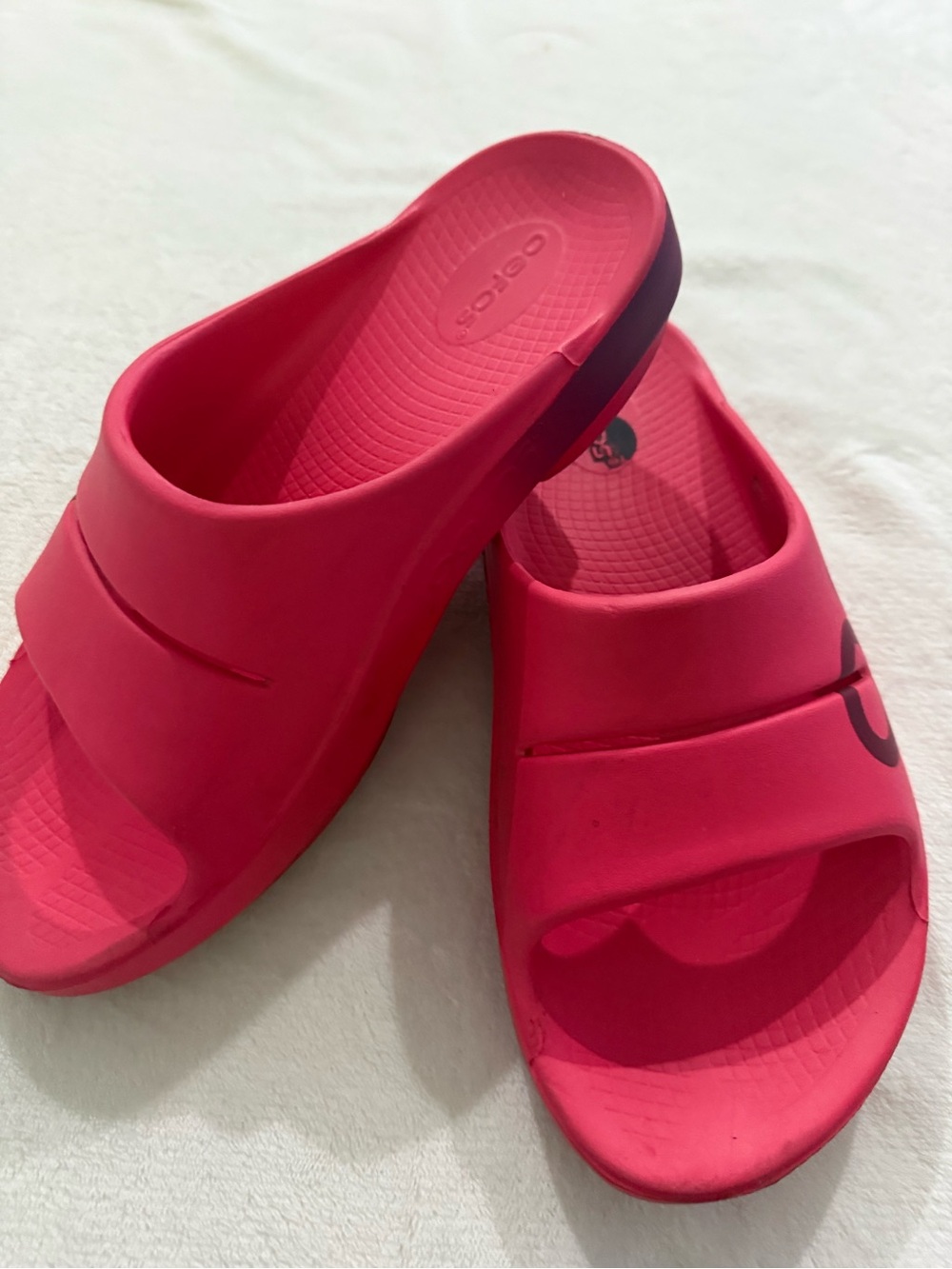 Oofos OOAHH Sport Razz Fade Slide Sandal Recovery Size Women's 10